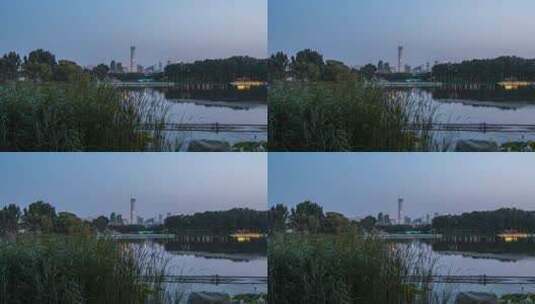 8K朝阳公园看北京CBD夜景 延时摄影高清在线视频素材下载