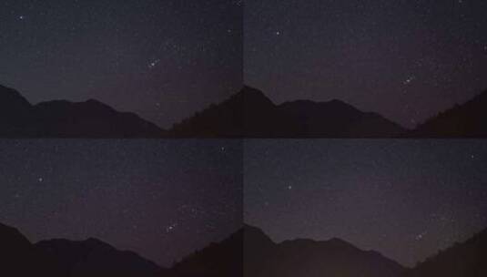 高山大山夜晚星空星光星星银河延时摄影高清在线视频素材下载
