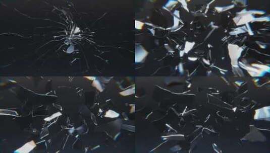 玻璃破碎转场高清在线视频素材下载