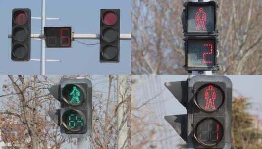 红绿灯交通信号灯倒计时合集高清在线视频素材下载