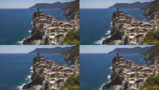 4k风景意大利海湾小镇延时高清在线视频素材下载