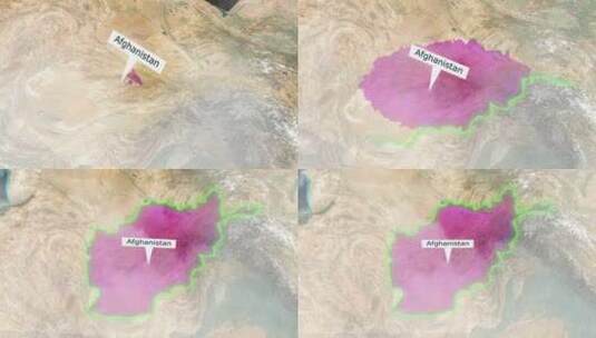 阿富汗地图-云效应高清在线视频素材下载