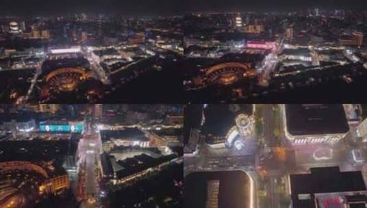 杭州_城市夜景航拍001高清在线视频素材下载