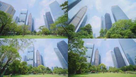 广州珠江新城高楼大厦建筑群合集高清在线视频素材下载