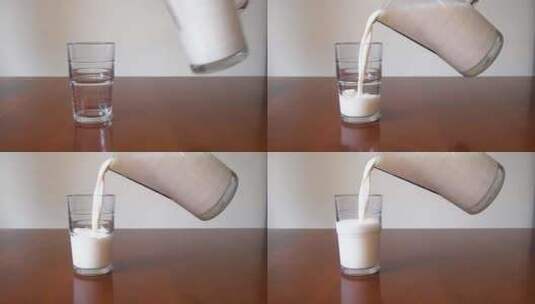 喝牛奶倒牛奶高清在线视频素材下载