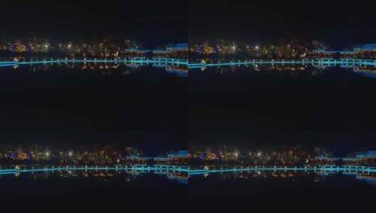 廊桥庭阁景区夜景亮化实景演艺1高清在线视频素材下载