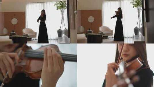 小提琴家样板间客厅演奏8高清在线视频素材下载