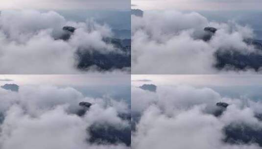 洛阳白云山旅游大山云海航拍自然风景背景高清在线视频素材下载