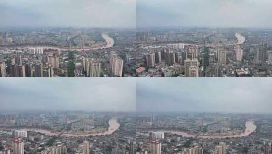 广西钦州城市全景航拍高清在线视频素材下载