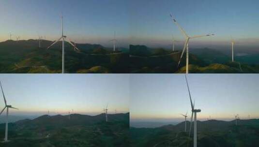 风车 风力发电 风场 清洁能源 新能源高清在线视频素材下载