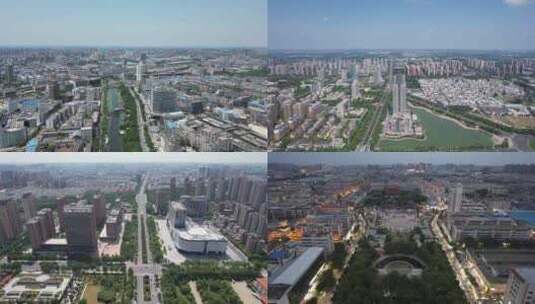 航拍河南许昌大景许昌城市建设高清在线视频素材下载