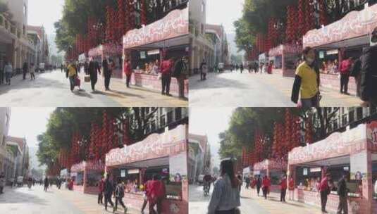 广州步行街商铺实拍素材高清在线视频素材下载