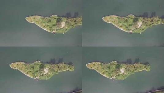 湖南怀化舞水河岛屿航拍高清在线视频素材下载