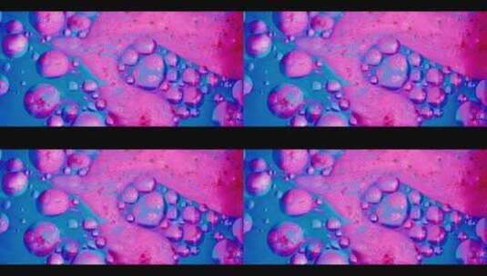 浓稠的粉色和蓝色液体高清在线视频素材下载