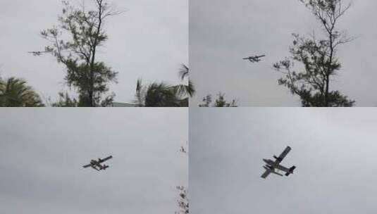 水上飞机在天空中的慢速运动高清在线视频素材下载