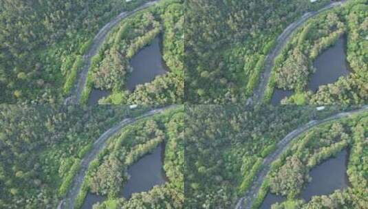 山林间道路航拍高清在线视频素材下载