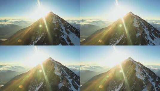 日照金山 雪山之巅 雪山 云海 山峰延时高清在线视频素材下载