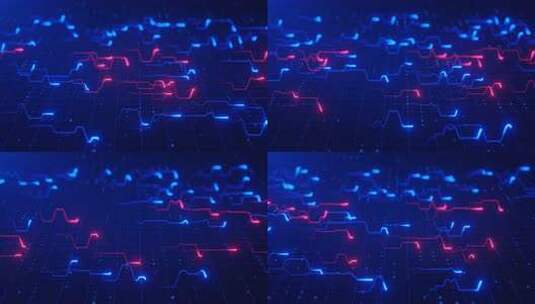 红蓝脉冲库存图3d无缝动画背景高清在线视频素材下载