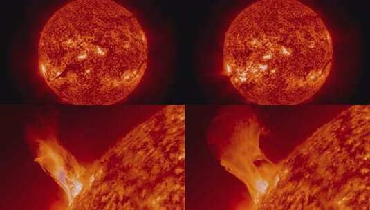 太阳表面粒子爆炸运动能量光线辐射太阳风高清在线视频素材下载