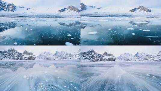 雪飞过冰面户外大自然奇观奇景风光风景美景高清在线视频素材下载