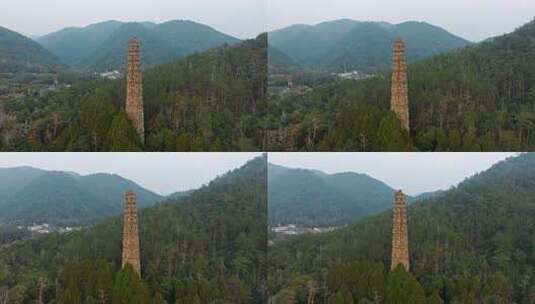 浙江台州国清寺隋塔天台山寺庙古塔宝塔航拍高清在线视频素材下载