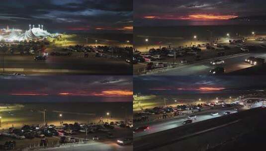 傍晚的圣塔莫尼卡海滩高清在线视频素材下载