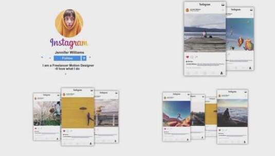 Instagram快闪分屏促销时尚简洁AE模板高清AE视频素材下载