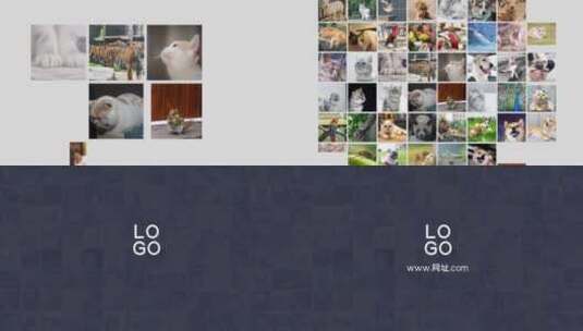 简约图片出现组合照片墙LOGO片头A6高清AE视频素材下载