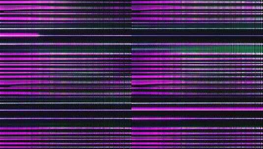 屏幕上出现故障的紫色和绿色条纹高清在线视频素材下载