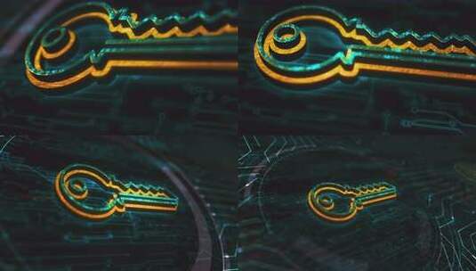 具有密钥符号数字概念的网络安全高清在线视频素材下载