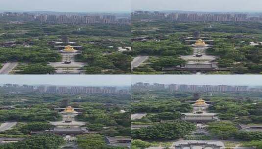 竖屏航拍重庆华岩旅游风景区华岩寺高清在线视频素材下载