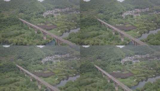 贵州·贵阳·花溪·花溪十里河滩·铁路高清在线视频素材下载