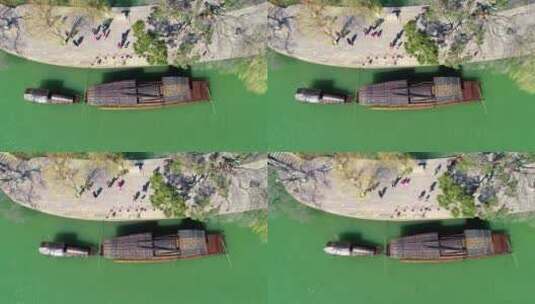 航拍嘉兴南湖红船湖心岛高清在线视频素材下载