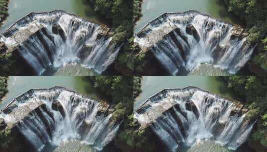 航拍的瀑布俯视图镜头高清在线视频素材下载