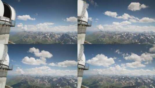 位于山脉顶端的天文台高清在线视频素材下载