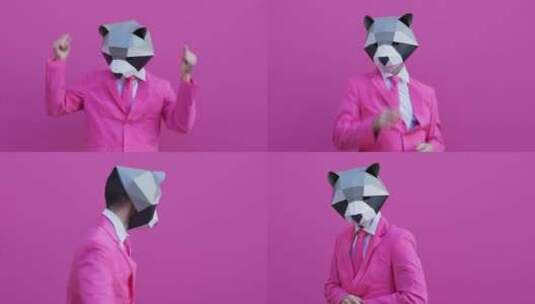 男人戴着面具跳舞高清在线视频素材下载