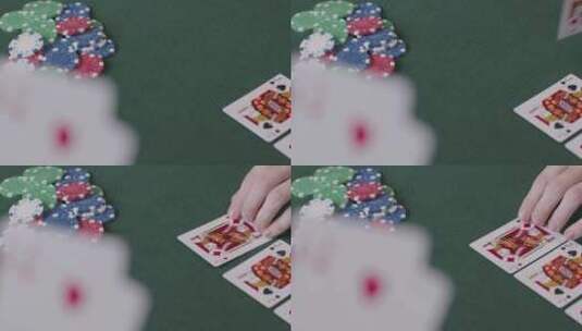 扑克游戏中转牌的高角度拍摄高清在线视频素材下载