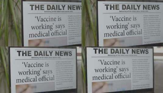 屏幕上新冠肺炎疫苗新闻高清在线视频素材下载
