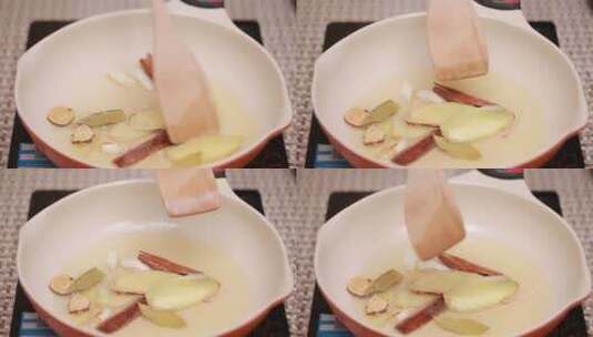 葱姜炝锅炒牛肉高清在线视频素材下载