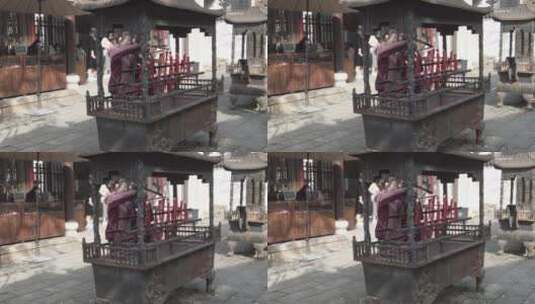无锡惠山古镇游玩空镜人流特写高清在线视频素材下载