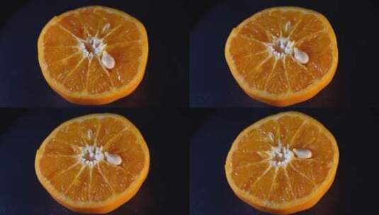 果粒橙橘子肉高清在线视频素材下载