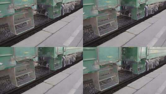 火车老式列车各部分特写高清在线视频素材下载