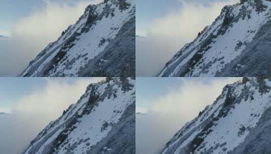 四川巴郎山航拍4k素材雪山风景高清在线视频素材下载