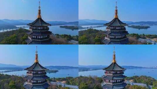 杭州西湖景区雷锋塔高清在线视频素材下载