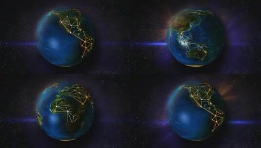 Globe Earth Shine网络循环动画高清在线视频素材下载