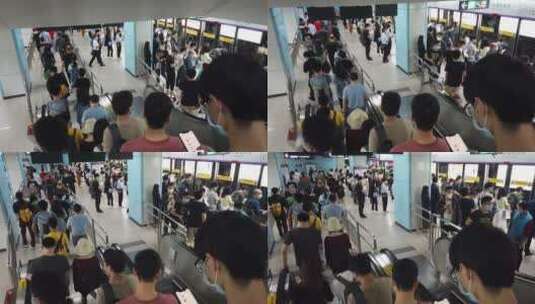 地铁 深圳地铁 挤地铁高清在线视频素材下载