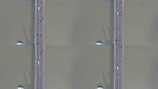 上海南浦大桥车流黄浦江全景特写4K航拍高清在线视频素材下载