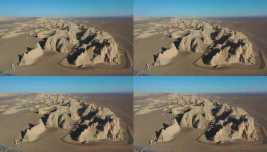 新疆哈密魔鬼城戈壁沙漠无人区航拍高清在线视频素材下载