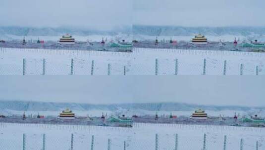 桑耶寺雪景延时高清在线视频素材下载
