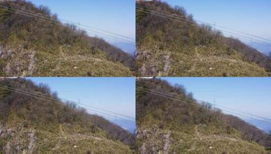 安吉云上草原高山旅游度假区索道航拍高清在线视频素材下载